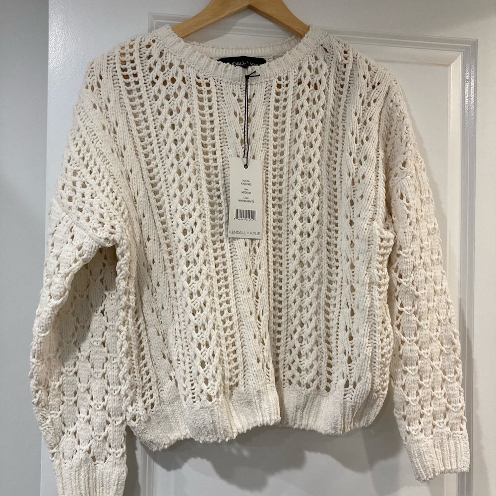 NWT Cable Knit off white sweater